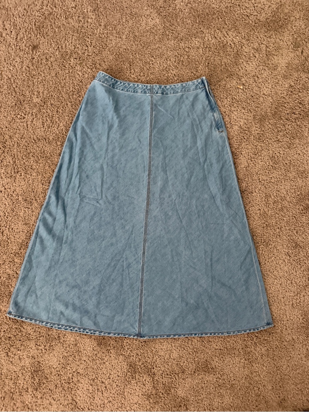 NWOT! Madewell Light Blue Denim A-Line Midi Skirt